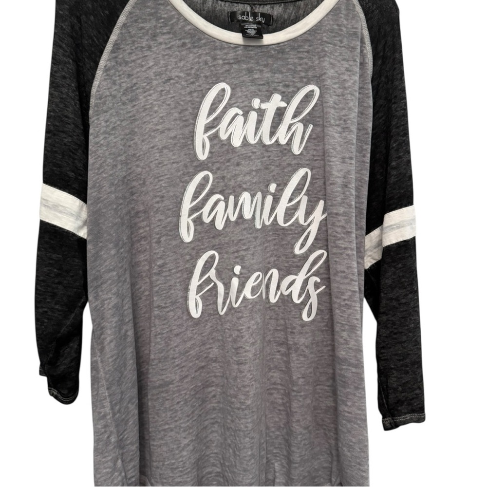 Sable Sky Gray and Black Long Sleeve Logo Shirt Size 2X - Picture 6 of 7
